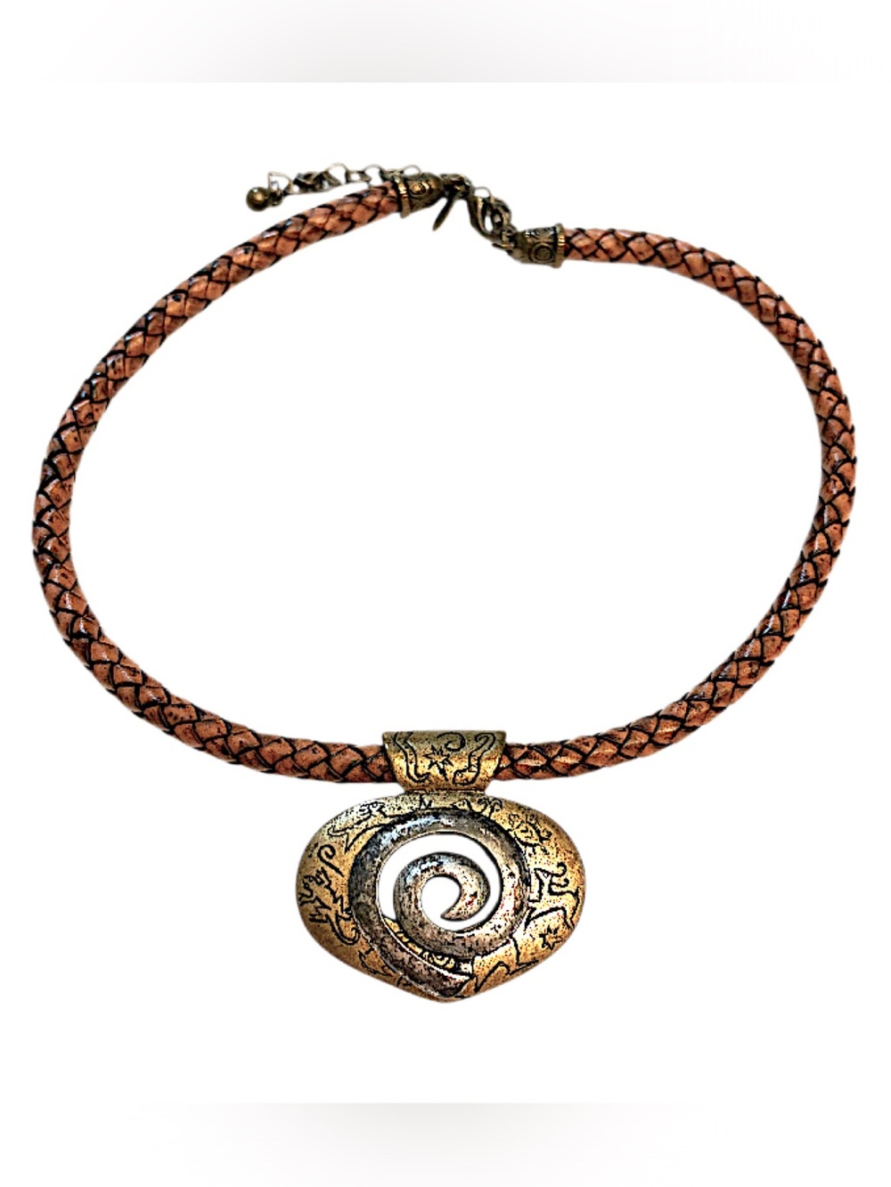 Chicos vintage Leather Swirl necklace